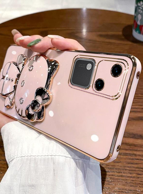 适用vivoS18手机壳vivo保护S18pro硅胶套V2323A全包vivis防摔vovos软壳vovis女por带镜子支架viv0可爱pr0曲屏