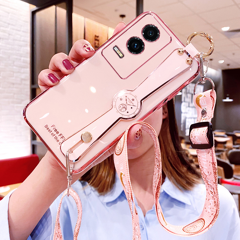 时尚创意腕带★带斜挎挂绳★轻奢电镀金边