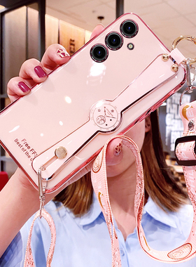 适用三星s23fe手机壳s23ef腕带保护硅胶套S7110斜挎挂绳5G全包galaxys防摔sms软壳S9110超薄外壳女新款背带限