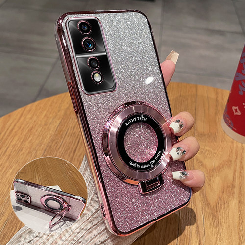 荣耀80GT闪粉透明带支架保护套