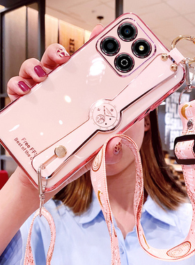 适用华为荣耀200smart手机壳honor200lite腕带保护硅胶套ALT一NX1斜挎挂绳全包防摔5g软国际海外版女可背新款