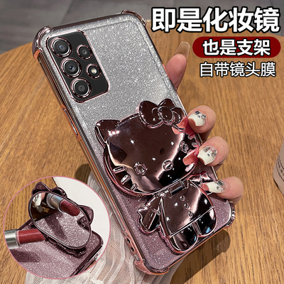 适用三星A53手机壳A52保护硅胶套A5360带镜头膜全包5260防摔5g透明galaxy软A535g女A525g支架镜子samsung新款