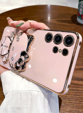 适用三星s23ultra手机壳s23十保护硅胶套5g全包防摔S9180软壳plus带镜子u支架galaxys女s9160可爱uitra加卡通