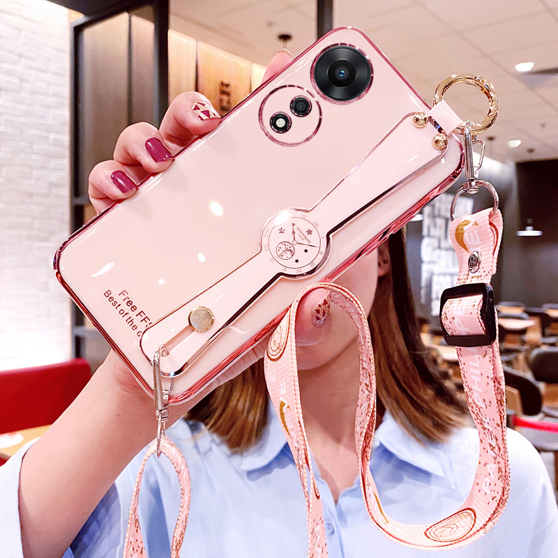适用oppoA58手机壳oppo腕带A58x保护硅胶套5G斜挎挂绳opa全包oppa防摔opopa软壳oopoa新款x5g女585g可爱0pp0o