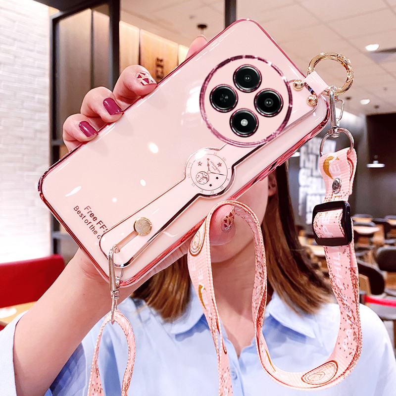 适用真我12手机壳realme12x腕带5G保护硅胶套RMX3993斜挎挂绳3992全包防摔oppo软壳125g新款女x5g可背带创意