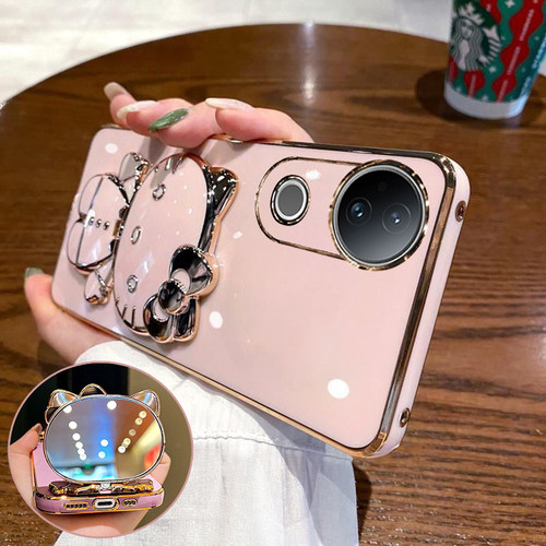 适用vivoV50手机壳vivo保护v40海外版硅胶套v30全包v29防摔v27软v25pro带支架v505g镜子女v50新款5g可爱卡通