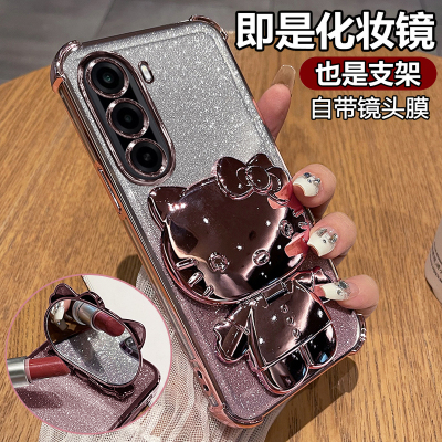 适用一加Turbo6X闪粉带支架猫壳