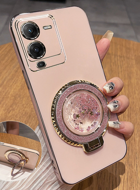 适用vivos15手机壳vivo保护S15pro硅胶套S15e全包V2190A防摔2203软vovis女高级感vos新款por带支架流沙ins风