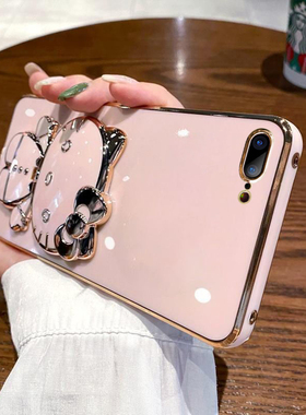 适用苹果8手机壳iPhone7Plus保护硅胶套ip8全包i7防摔ip7软壳7P带镜子i8支架7sp女8sp新款puls可爱8p七八卡通