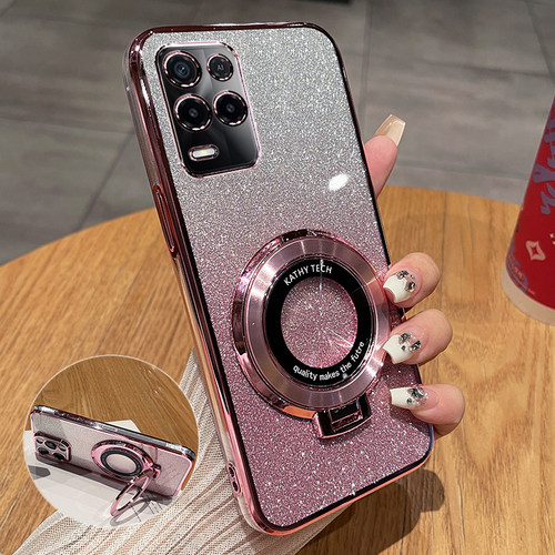 realme真我q3闪粉带支架保护套