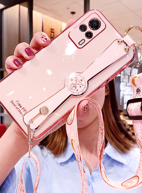 适用vivoS9e手机壳vivo保护S9e硅胶套S9e腕带斜挎挂绳V2048A全包防摔软壳vovis可背带vivis网红vos步步高5G女