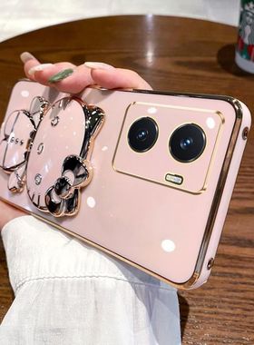 适用vivoy77手机壳vivo保护y77硅胶套5G全包防摔V2219A软壳voviy可爱vovoy外壳viviy卡通775g女voy带镜子支架