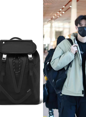 德国R家 Signature翻盖抽绳开合轻便休闲书包背包双肩包男士户外