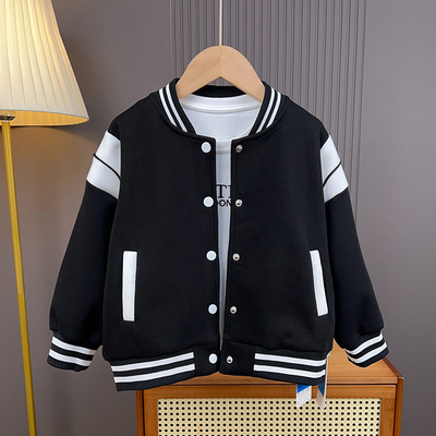 哈皮鲁童装男童棒球服儿童外套春秋款2024新款女儿童上衣春装休闲