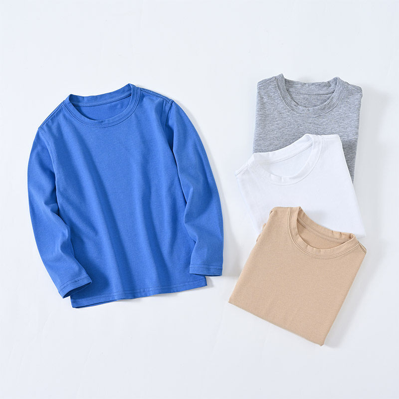 男童春秋圆领纯棉T恤上衣打底衫