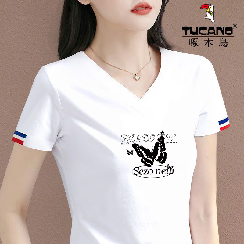 2025夏季新款洋气印花短袖上衣女
