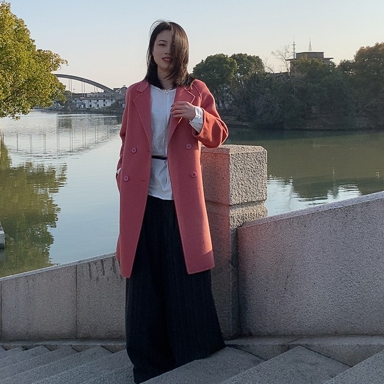 双面羊绒大衣女小个子，春秋冬高毛呢外套