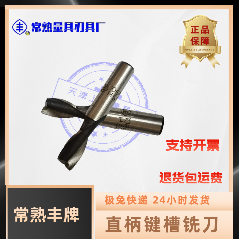常熟丰牌直柄键槽铣刀白钢铣刀2刃五支包邮