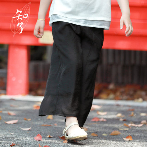知了童装夏款双层阔腿裤