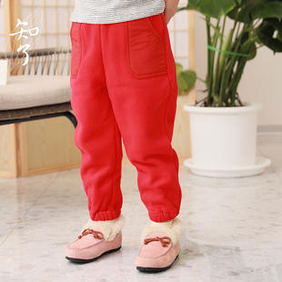 棉裤 女童宽松休闲长裤 K2631 秋冬加厚儿童抓绒哈伦裤 知了童装