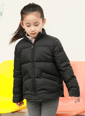知了童装 90白鹅绒宽松短款立领羽绒服儿童冬装羽绒外套女童51561