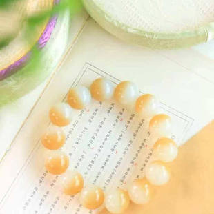 天然和田玉且末糖白手串手链收藏礼品水润细腻净澈老坑纯手工