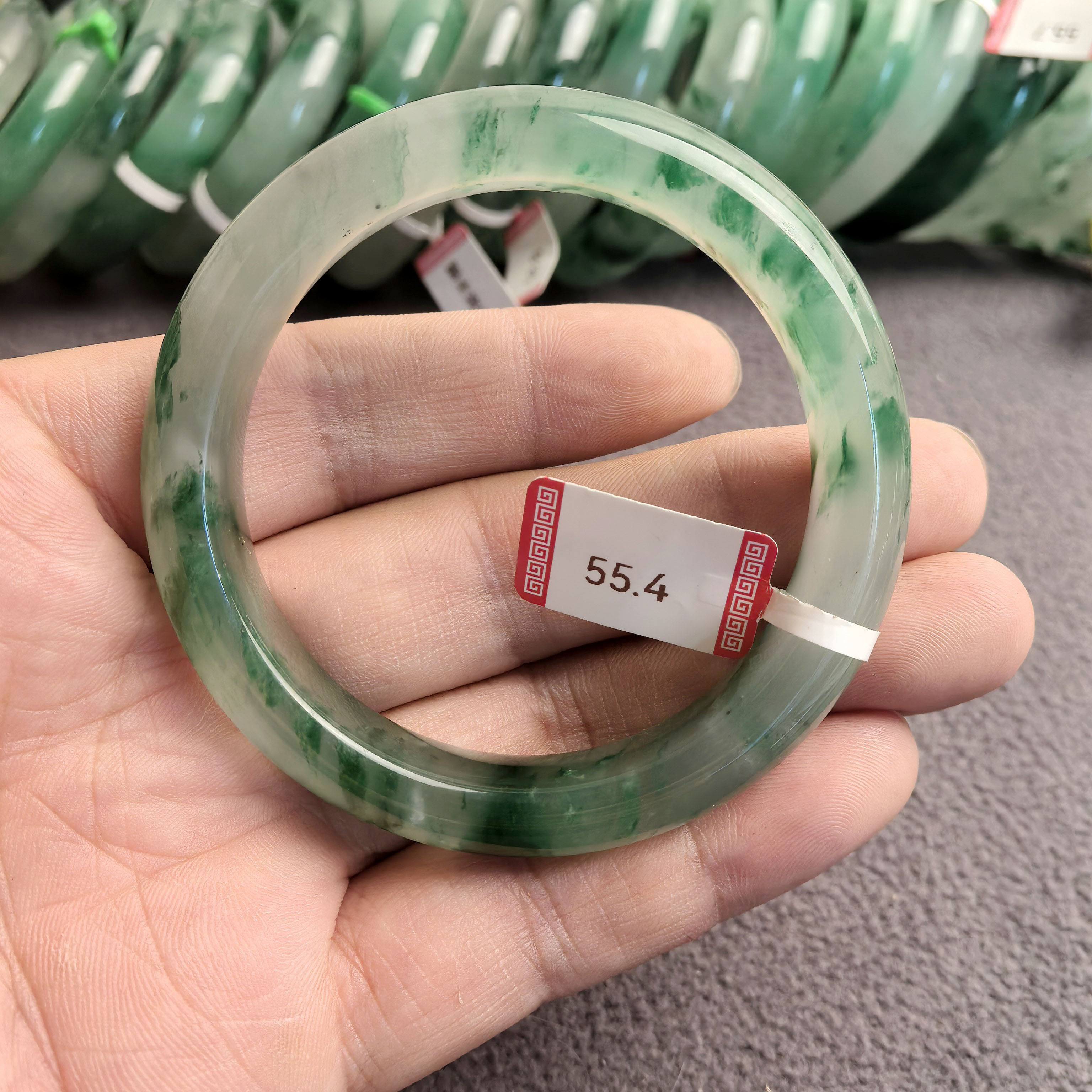 非洲翠高冰阳绿独龙玉手镯带证