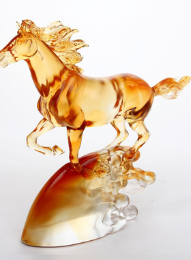 琉璃马到成功摆件客厅办公室桌面装饰品送领导送老板商务纪念礼品