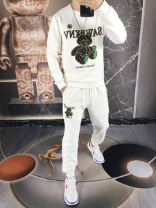欧洲站高端卫衣套装男潮牌2023秋季新款潮流刺绣男士休闲运动一套