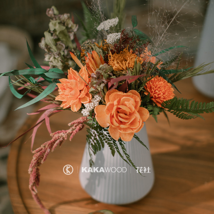 法式琼花自然风天然干花花束轻奢花艺套装定制软装搭配插花装饰品