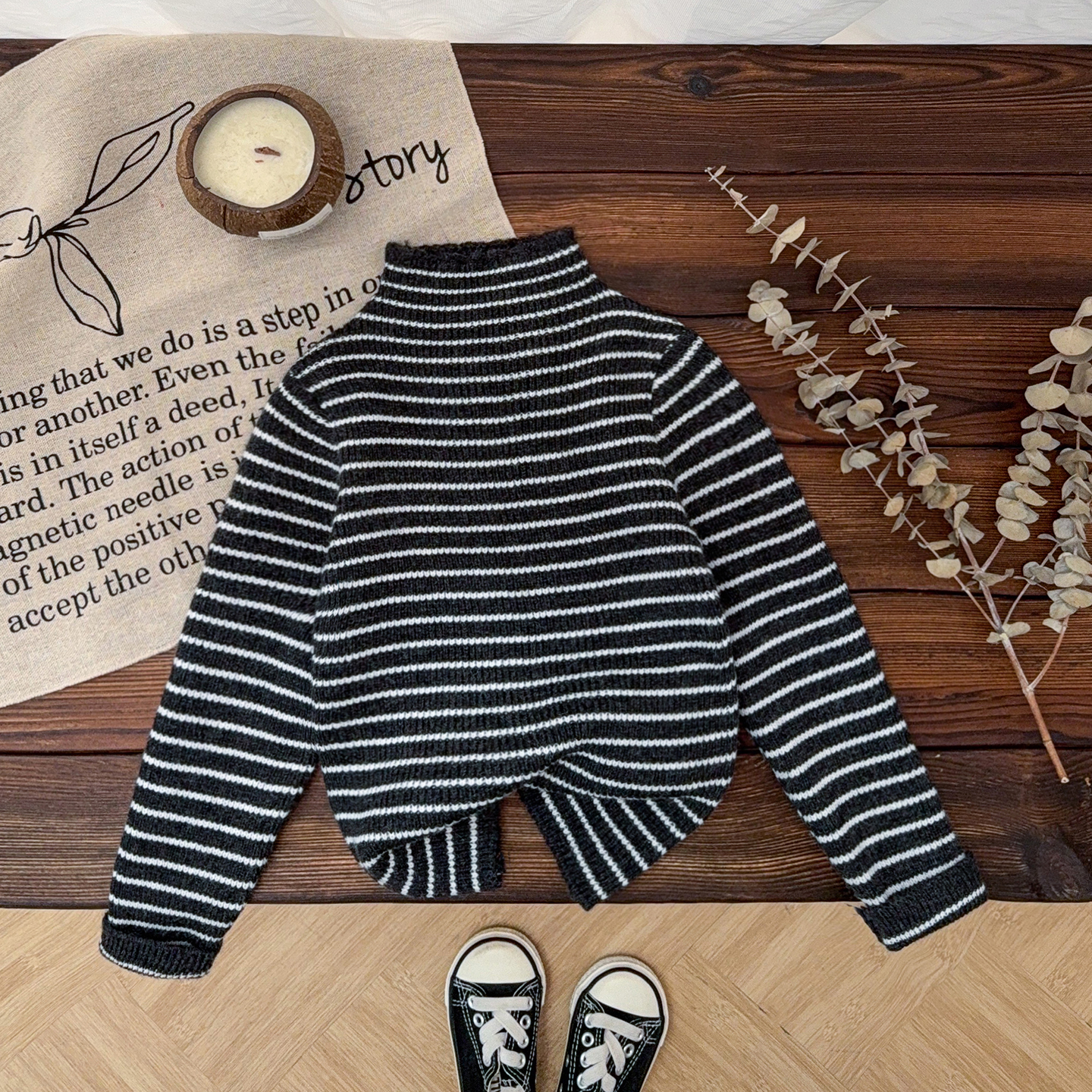 男童半高领毛衣打底衫