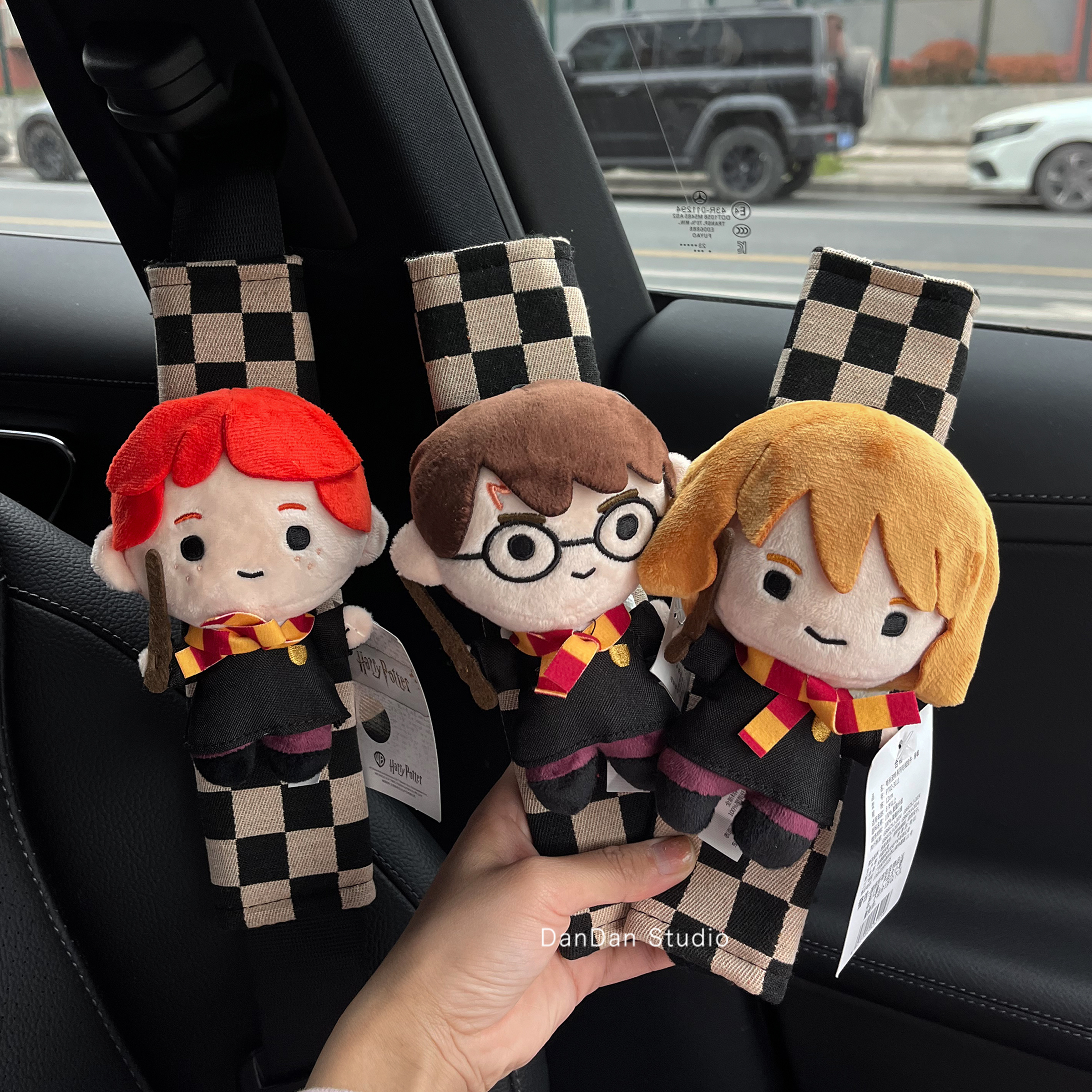 正版哈利波特车载护肩套罗恩赫敏马尔福可爱卡通挂件送新车礼物