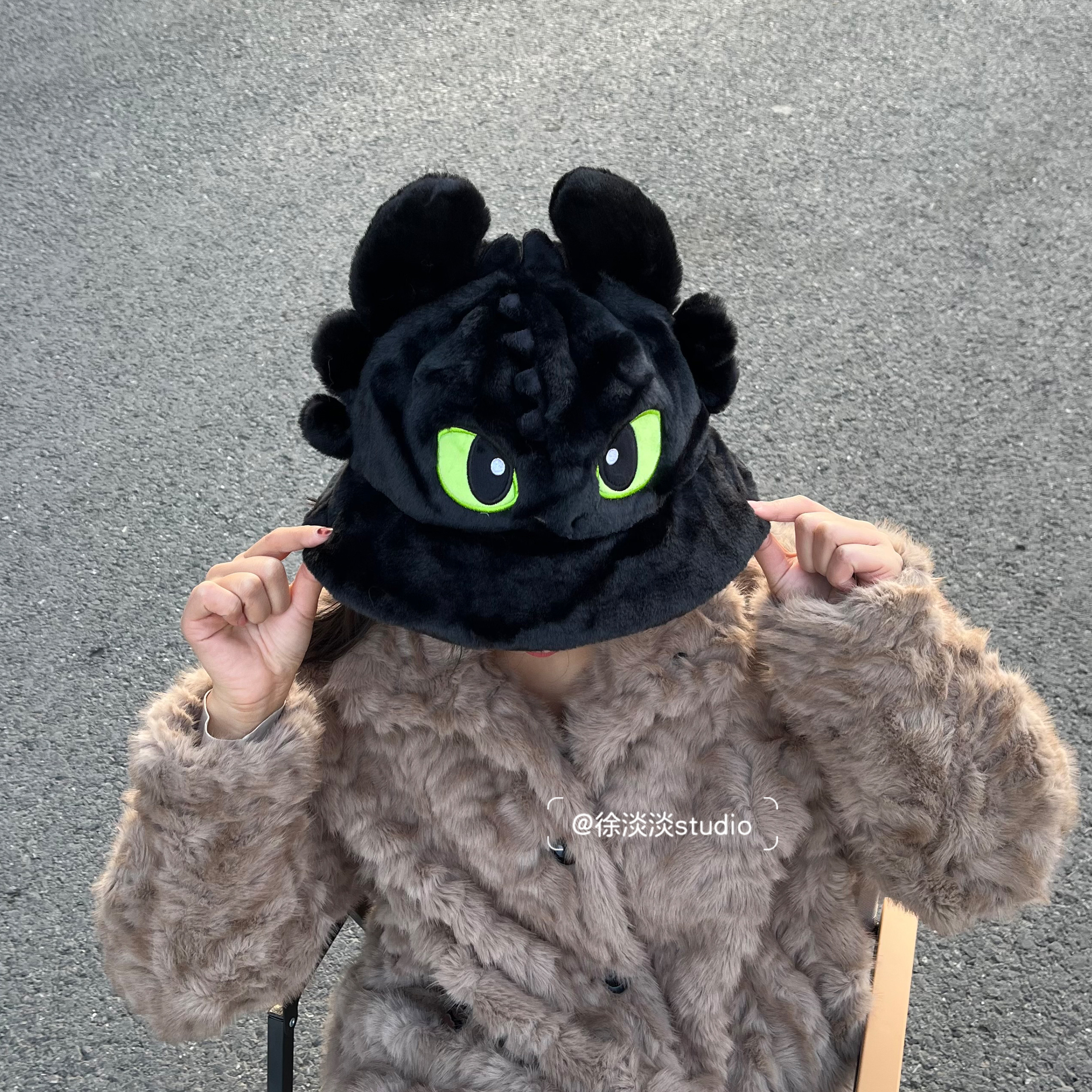 环球正版夜煞炫酷毛绒渔夫帽显脸小驯龙高手无牙仔情侣款帽子礼物