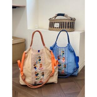 百搭大容量单肩包女 chain马戏团字母刺绣购物袋时尚 日本代购 ball