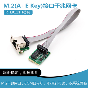 RTL8111H M.2软路由A+E KEY独立千兆网卡装机箱COM口RJ45 1000M