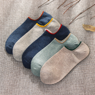 袜子男短袜夏季 复古棉袜原宿风隐形船袜潮吸汗透气浅口运动袜 薄款