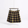 European style spring clothes superior quality lattice Paige Pleated skirt uniform Retro College wind fresh Half-length culottes