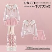 洋气12高初中生娃娃领卫衣百褶裙两件套15 套装 女童春秋装 2026新款