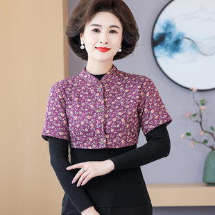 妈妈马甲女格子护肩膀加厚保暖驼绒马夹棉背心中老年秋冬护颈坎肩