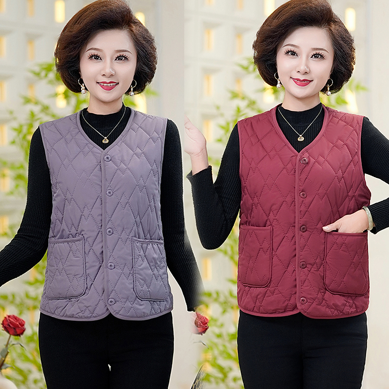 加绒保暖背心妈妈装百搭短款