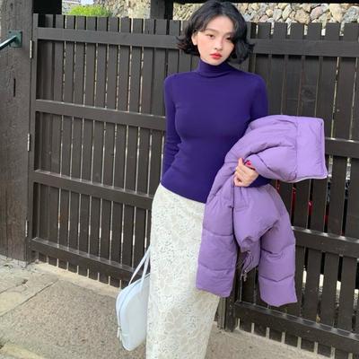 酒午自制冬季高领打底针织衫上衣