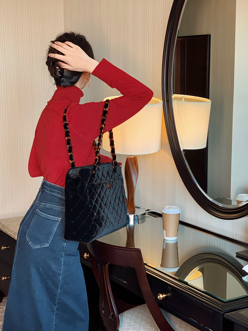 港风复古高领修身内搭套头毛衣