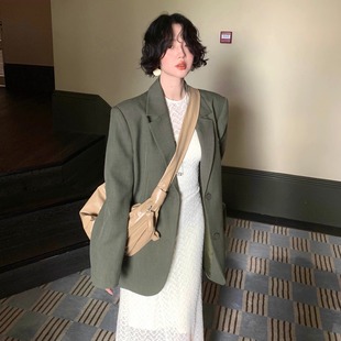 宽松西装 酒午自制秋品 新款 港风复古秋季 气质西服外套 墨林守夜