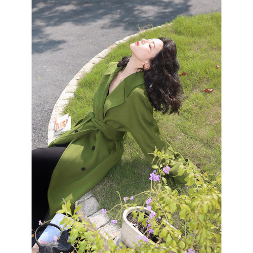 酒午自制港式100%羊毛双面大衣女