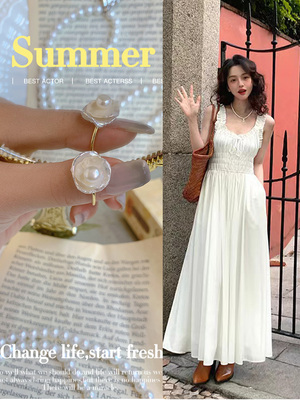 酒午法式复古巴洛克珍珠戒子可调