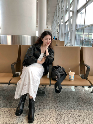 酒午自制秋季新款蕾丝吊带连衣裙