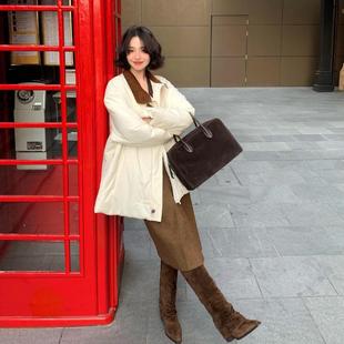 酒午自制【雪月集】冬季灯芯绒翻领防风棉服加厚棉袄外套