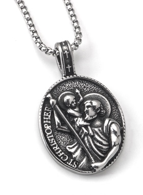 不锈钢复古时尚创意古希腊神话个性人像吊坠钛钢男女街头长款项链