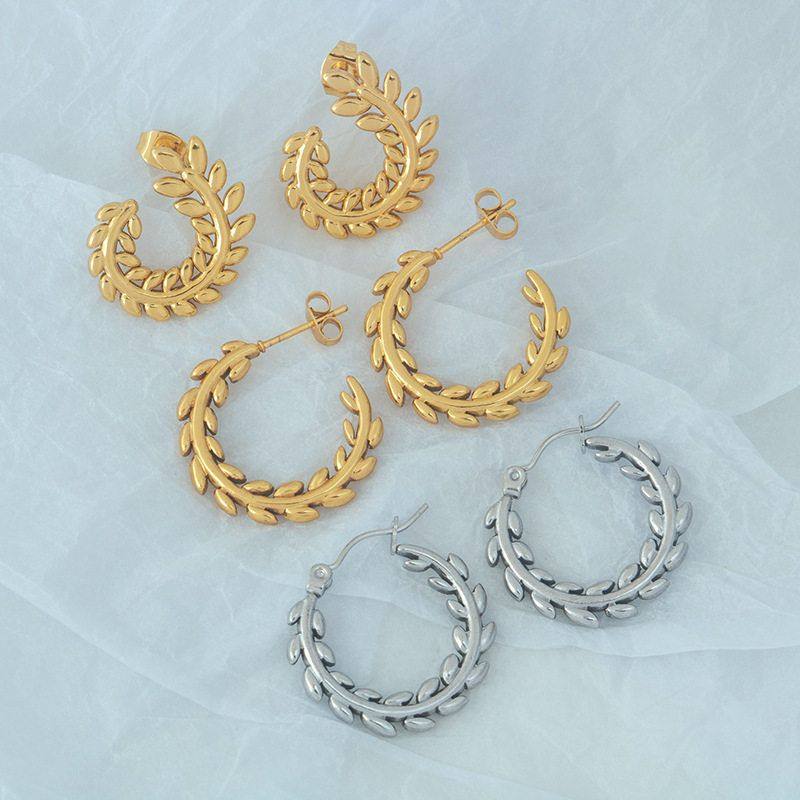 不锈钢时尚法式小众个性优雅几何麦穗环绕设计造型钛钢女款耳环,饰品/流行首饰/时尚饰品新,耳环,淘宝优惠券,粉丝福利购,淘宝优惠卷