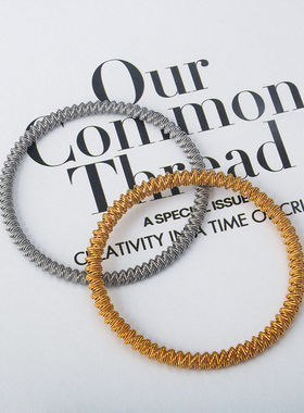 女弹簧手环不锈钢简约手镯手链